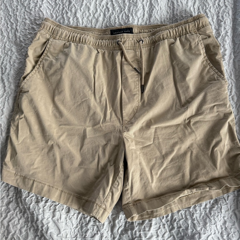American Eagle Outfitters Tan Flat Front Flex Shorts